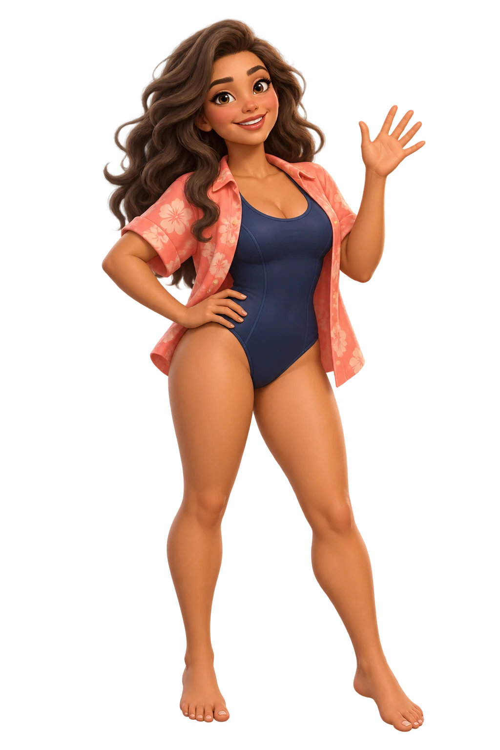 Camila disfrutando un día de playa